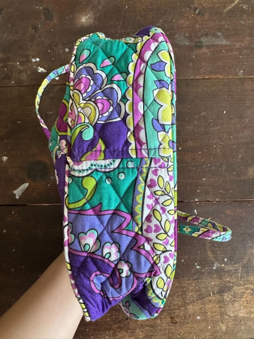 Vera Bradley Purple Paisley Quilted Crossbody with Teal Accents - Picture 4 of 6